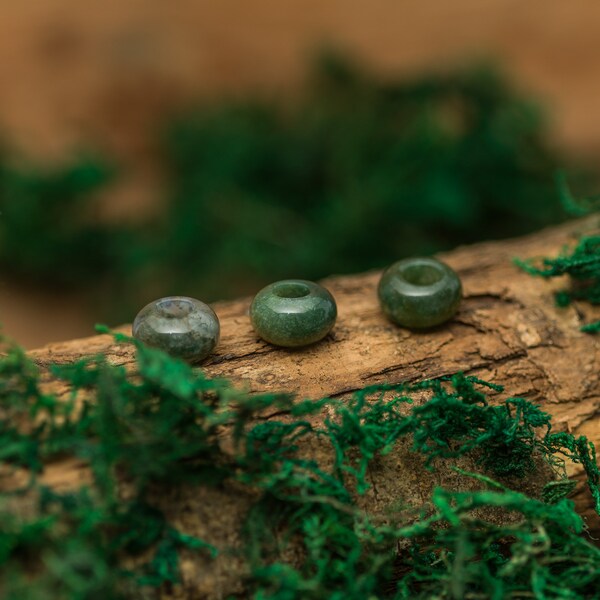 Ensemble de 5 perles d’agate naturelle de l’Inde, taille de trou de 6,2 mm. Fabrication de bijoux