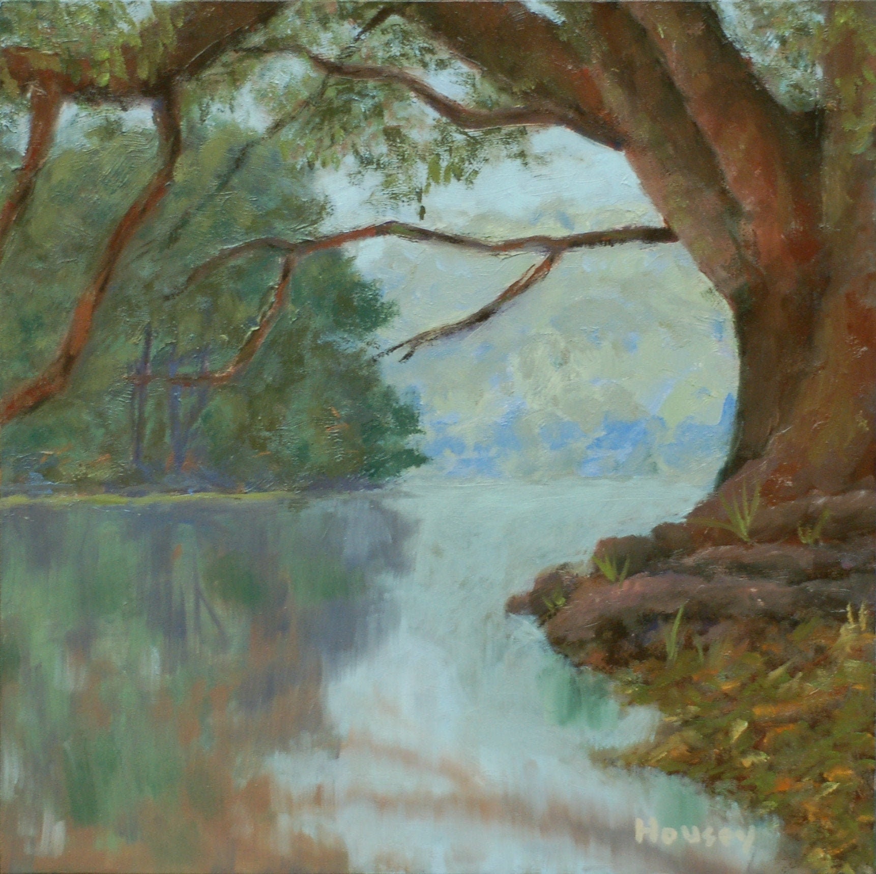 Original oil painting At the Water's Edge 8x8 | Etsy