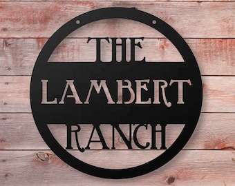 Custom Metal Hanging Ranch Sign - Personalized Gifts - Wall Art - Wall Decor - Personalized Sign - Personalized Home Decor - Home Gifts