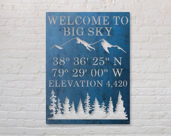 Personalized Base Camp Coordinates & Elevation Sign - Mountain Home Wall Art - Custom Coordinates - Personalized Gifts - Coordinates Gift