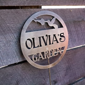 Personalized Metal Hummingbird Garden Stake - Gardening GIft - Mother&#39;s Day Gift  - Personalized Gifts