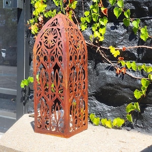 Gothic Decor Garden Column - Round Cathedral Top - Gothic Home Decor - Furniture and Decor - Handmade Metal - Well Cover - Wedding Decor
