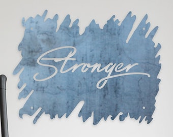 Stronger Metal Wall Art – Motivational Gym Decor