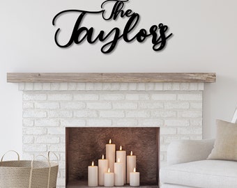 Custom Metal Last Name Sign - Personalized Family Name Wall Decor