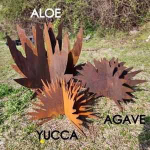 Aloe Metal Sculpture - Succulent Metal Sculpture -  Succulent Plants - Yard Art Metal Sculptures - Yucca - Agave