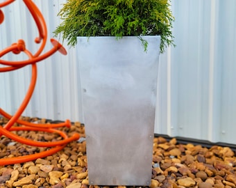 Galvanized Metal Planter - Tall Outdoor Planter - Planter Box - Cute Planter - Indoor Planter - Succulent Planter