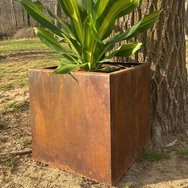 DIY Build Your Own Metal Planter Square Planter 10", 16" or 22" - Unique Planter - Planter Box - Minimalist - Indoor Outdoor Planter