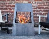 Modern Steel Chiminea Outdoor Wood Fire Pit Heavy Duty Double Sided Fireplace
