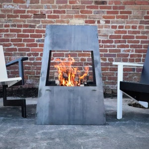 Maker Table 39" Chiminea - Outdoor Wood Burning - Firepit - Backyard Fire Pit - Fireplace