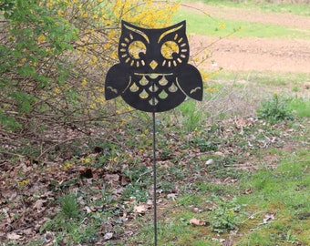 Ships in 2 Days | Metal Owl Garden Stake - Steel Gardening Decor - Yard Art Marker - Cute - Unique - Rustic - Spring Decor - Summer Decor