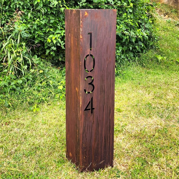 Personalized Address Garden Column - Outdoor Garden Decor - Garden Sculpture - Garden Statue - Garden Art - House Numbers - Well Cover