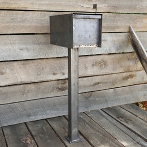 Minimalist Personalized Steel Mailbox - Metal Address Mail Box - Letter Box Post - Modern - Sleek - Industrial