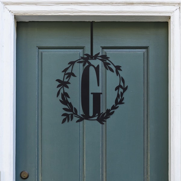 Custom Metal Monogram Fall Wreath - Personalized Gift - Home Decor - Wedding Gift - Front Door Decor - Realtor Closing Gift