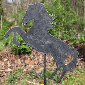 Ships in 2 Days | Metal Horse Garden Stake - Steel Gardening Decor - Animal Yard Art Marker - Equestrian Gift - Ranch Decor - Yard Art