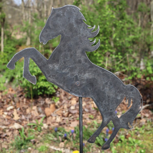 Ships in 2 Days | Metal Horse Garden Stake - Steel Gardening Decor - Animal Yard Art Marker - Equestrian Gift - Ranch Decor - Yard Art