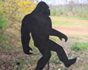 Metal Bigfoot Garden Stake - Steel Sasquatch Yard Art Marker - Outdoor Garden Decor - Bigfoot Lover Gift