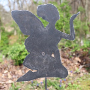 Ships in 2 Days | Metal Fairy Garden Stake - Steel Gardening Decor - Fantasy Yard Art Marker - Summer Yard Art - Magical Fairy Garden Decor