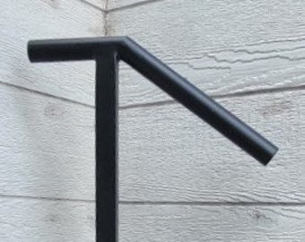 1 Step Handrail - Metal Grab Rail for One Stair - Modern or Rustic Stair Rail