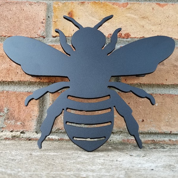 Ships in 2 Days | Garden Bumble Bee Metal Sign - Bee Garden Wall Decor - Apiarist Gift - Bumble Bee Wall Art - Floating Garden  Sign