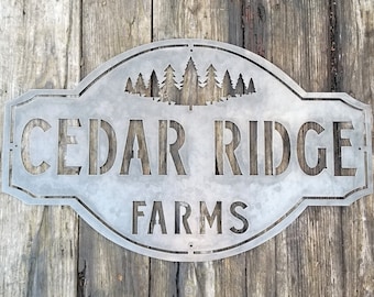 Personalized Metal Wall Art - Personalized Gifts - Tree Line - Wall Decor - Home Decor - Personalized Decor - Vintage Metal farm Sign