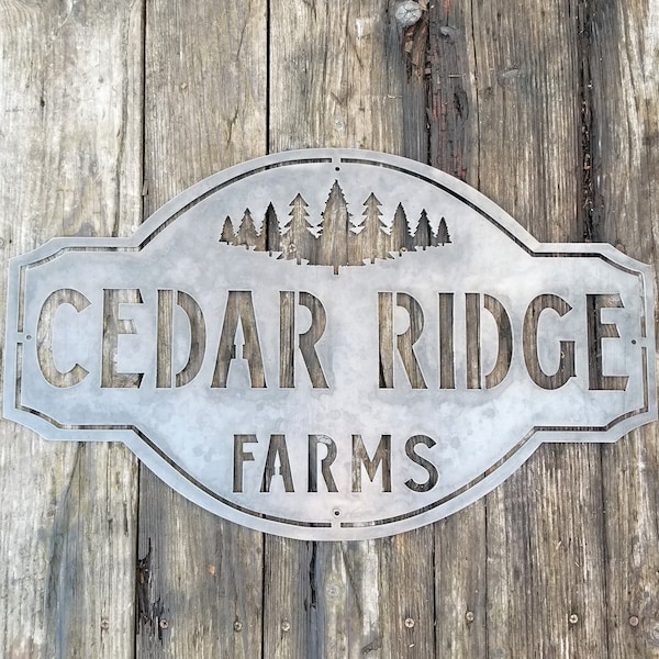 Personalized Metal Wall Art - Personalized Gifts - Tree Line - Wall Decor - Home Decor - Personalized Decor - Vintage Metal farm Sign