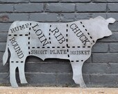 Beef Cuts Metal Sign - Kitchen Cow Decor - Butcher Shop - Steer Wall Art - Butcher Shop Wall Art - Restaurant Decor - Free Shipping