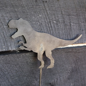 Ships in 2 Days | Metal T Rex Garden Stake - Dinosaur Yard Art - Metal Garden Decor - Unique Garden Art - Summer Decor - Spring Decor