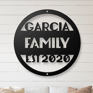 Custom Family Name Sign Modern Home Decor Metal Wall Art Personalized Gifts Wall Art Modern Home ...