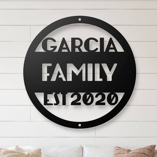 Custom Family Name Sign - Modern Home Decor - Metal Wall Art - Personalized Gifts - Wall Art - Modern Home Decor - Home Gifts