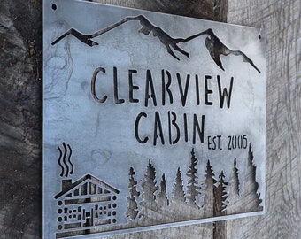 Welcome to Our Cabin Sign RETRO METAL PLAQUE