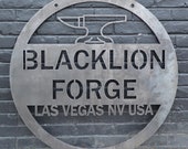 Personalized Hanging Metal Anvil Sign - Blacksmith Forge Wall Art - Man Cave Garage Workshop Decor