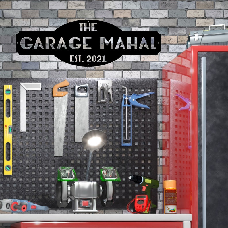 Custom Metal Sign Personalized Gifts Wall Art Wall Decor Personalized Garage Wall Art Man Cave Decor Garage Mahal Best Gifts image 5