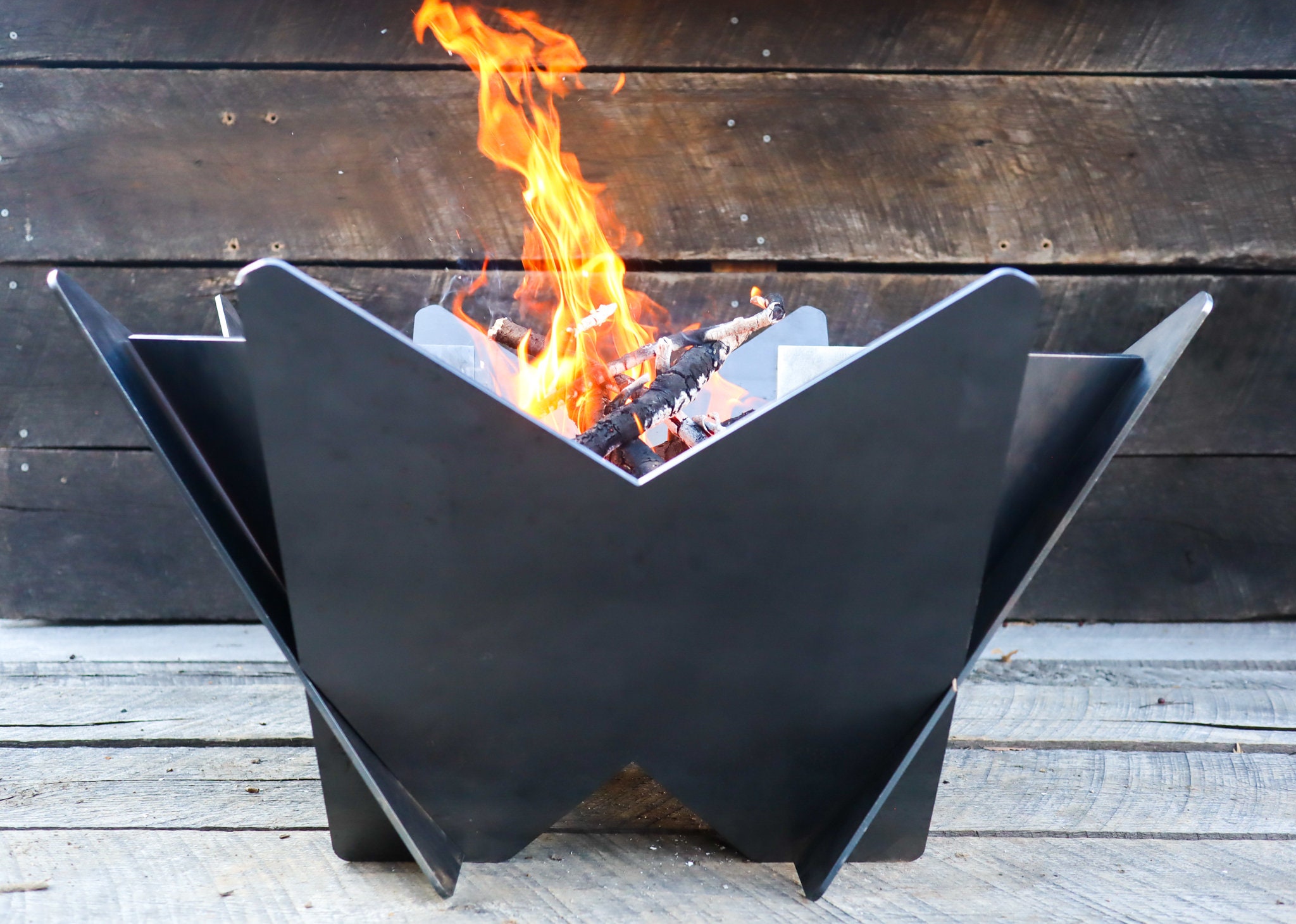 Abstract Fire Pit Geometric Fire Ring Steel Fire Place Etsy