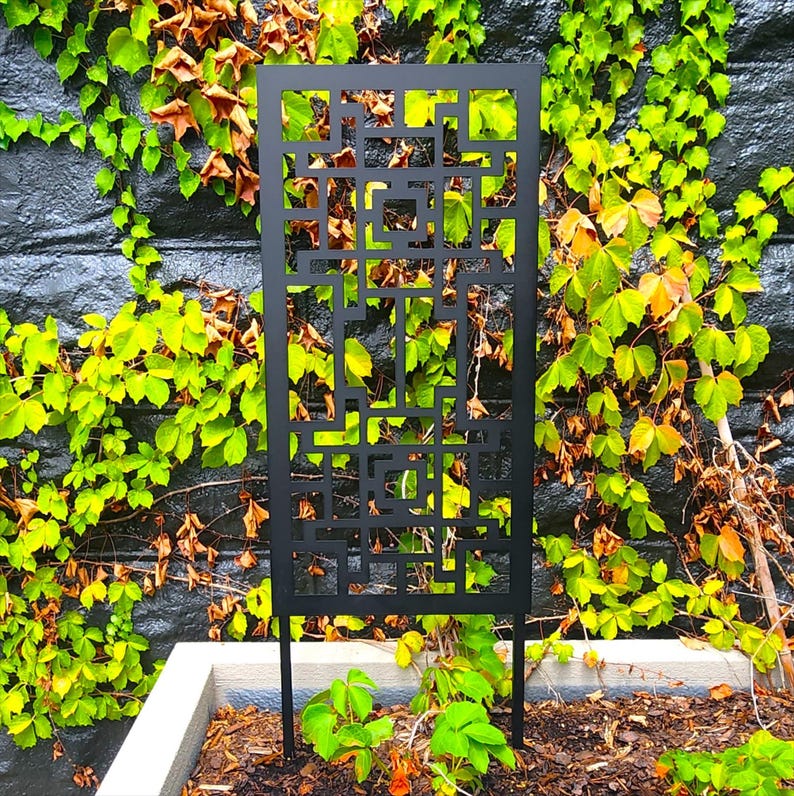 Outdoor or Indoor Standing Trellis - Garden Decor - Climbing Vine - Privacy Panel - Outdoor Furniture and Decor - Modern Privacy Screen