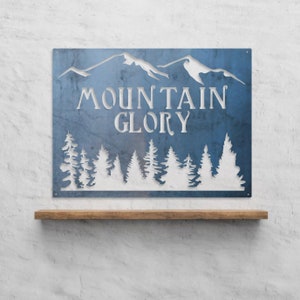 Personalized Metal Mountain Sign - Mountain Home Metal Sign - Personalized Gifts - Wall Art - Cabin Wall Decor