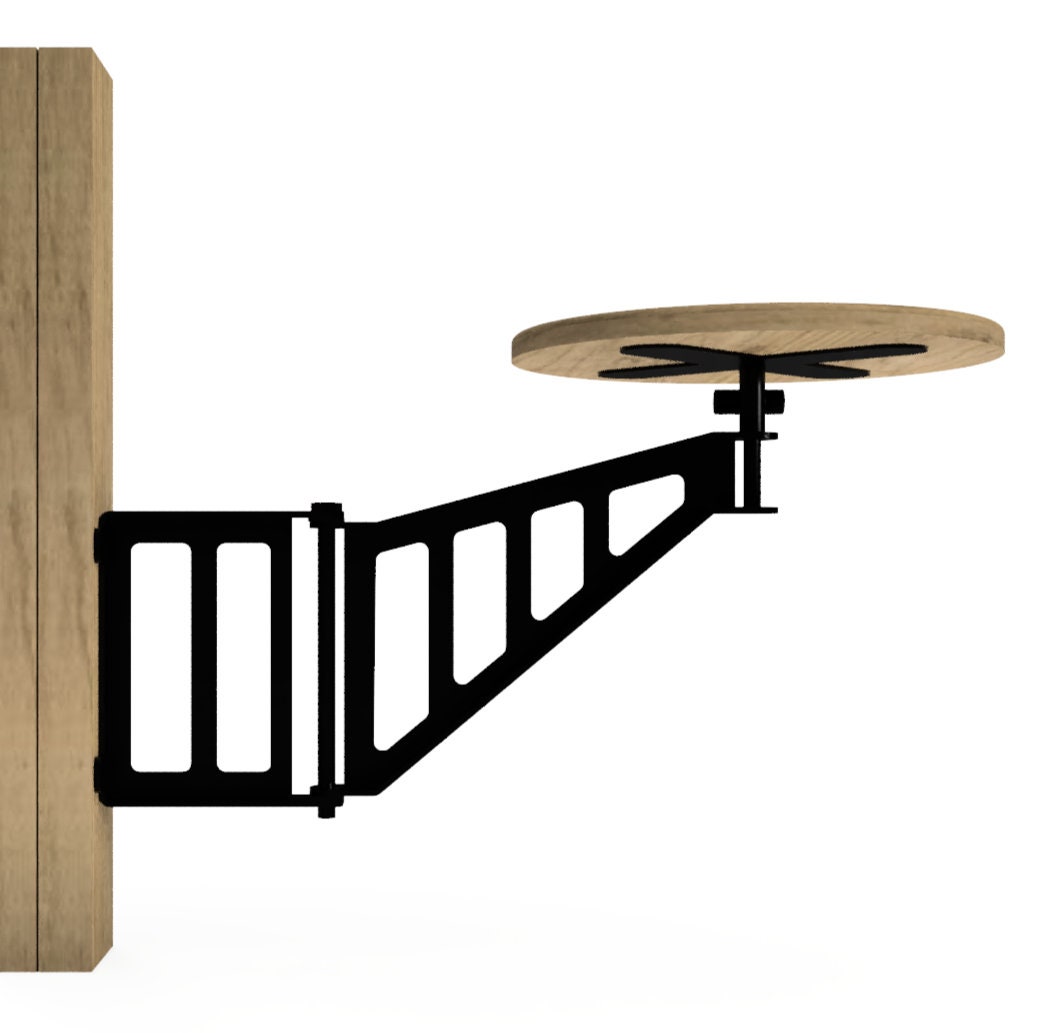 Metal Swing Away Bar Stool With Wooden Seat Round Seat or Etsy Canada