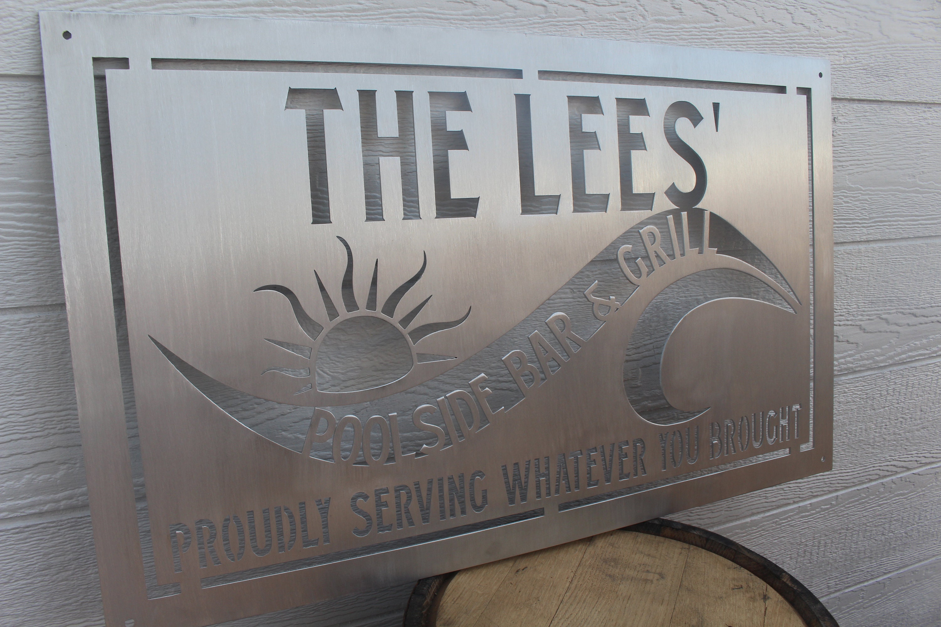 Personalized Pool Side Bar & Grill Personalized Gifts Wall Etsy