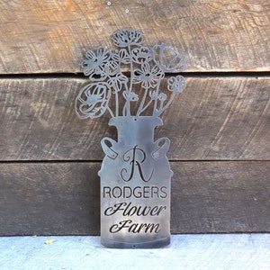 Personalized Flower Bucket - Handmade Gift - Wall Art - Garden Decor - Personalized Gifts - Custom Metal Art - Home Gifts