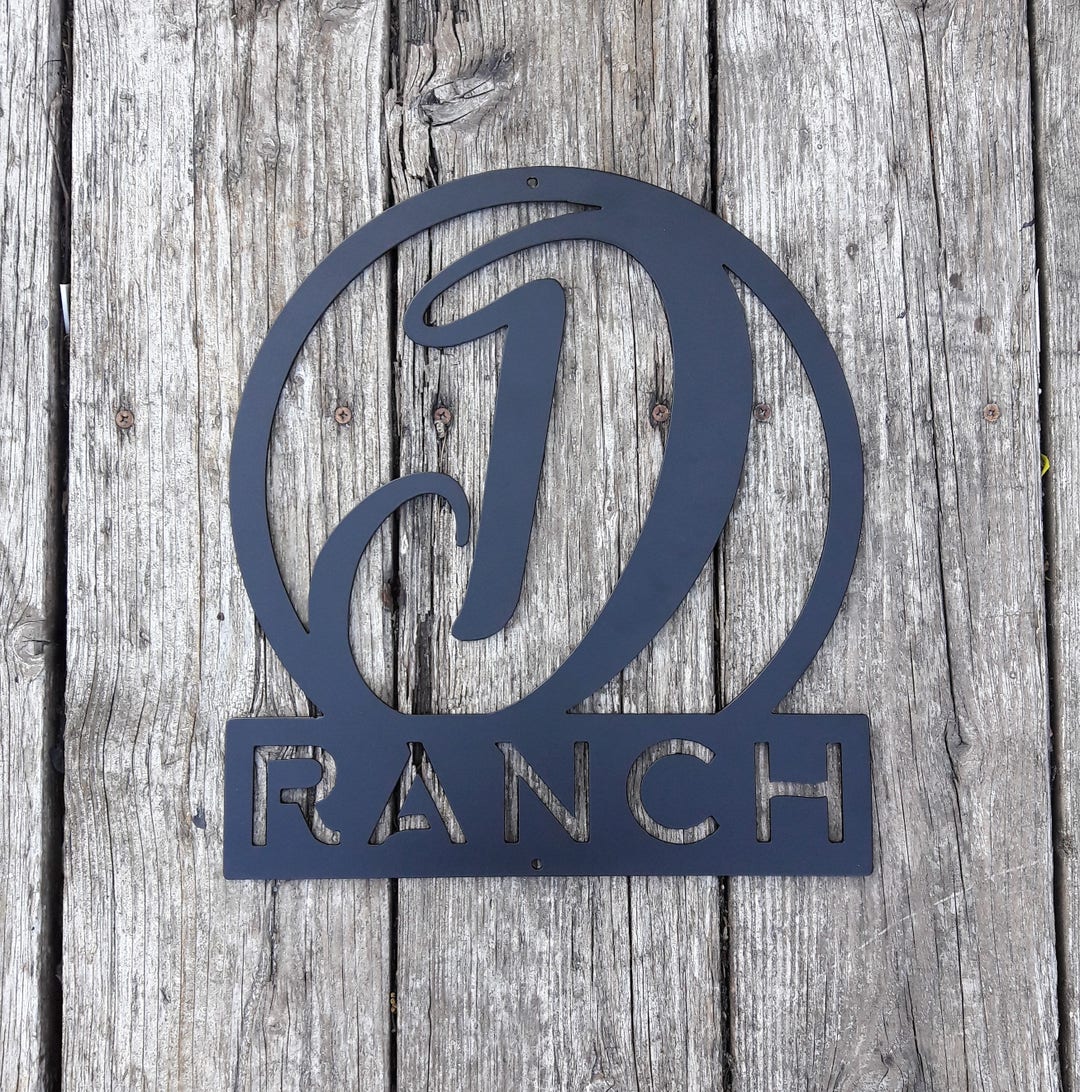 Monogram Ranch Monogram Ranch or Farm Sign - Custom Metal Sign - Custom Monogram Decor ...