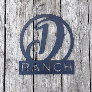 Monogram Ranch or Farm Sign - Custom Metal Sign - Custom Monogram Decor - Wall Art - Personalized Gifts - Brand Sign