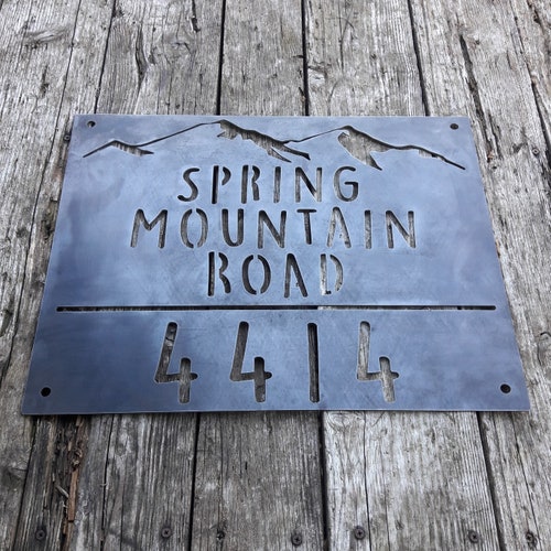 Personalized Mountain Home Metal Sign Custom Family Name Etsy