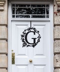 Custom Metal Monogram Wreath Summer - Front Door Decor - Door Wreath - Personalized Monogram Door Hanger - Front Door Wreath