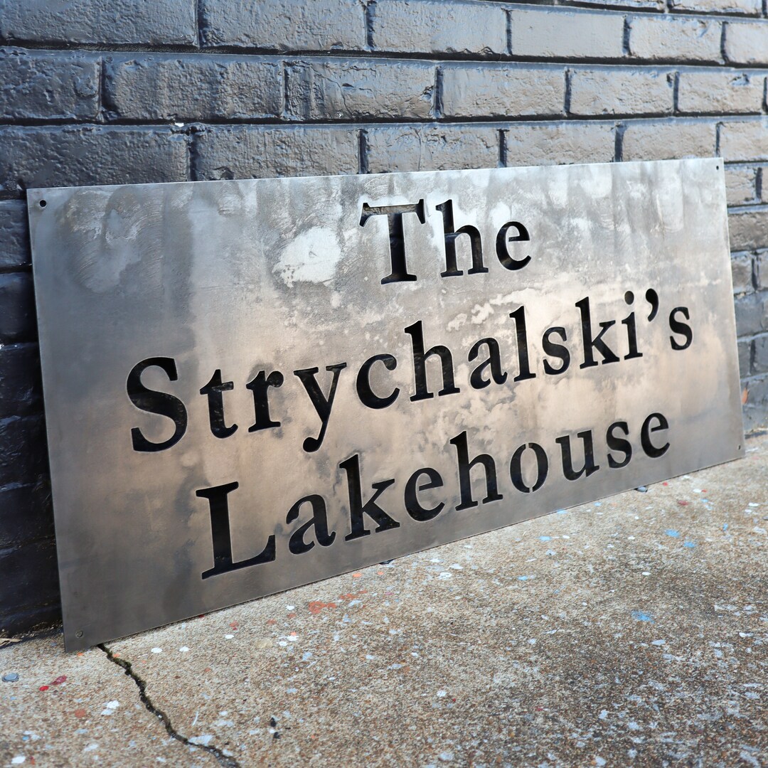 Custom Metal Lake House Sign - Personalized Family Name Wall Art - Etsy