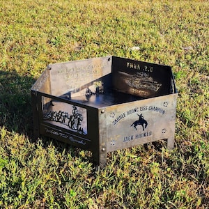 Extra Large Personalized Hexagon Outdoor Fire Pit - Steel Fire Pit - Wood Burning Fire Pit - Outdoor Decor for Dad - Fire Ring