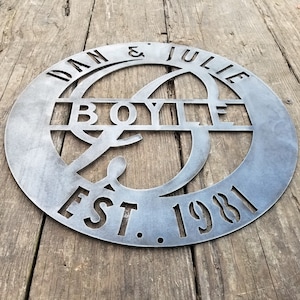 Benutzerdefinierte Monogramm Nachname Schild - Benutzerdefinierte Metall Schilder - Metall Wandkunst - Familienname Schild - Personalisiertes Geschenk - Benutzerdefinierte Metall Kunst