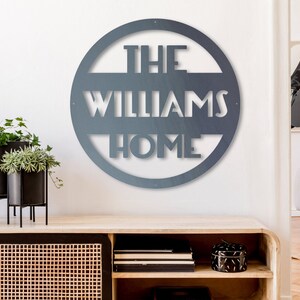 Custom Family Name Sign Modern Home Decor Metal Wall Art Personalized Gifts Wall Art Modern Home ...