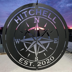 Personalized Compass Rose Sign - Nautical Wall Art - Personalized Gifts - Wall Art - Personalized Decor - Compass Rose Art - Home Gifts