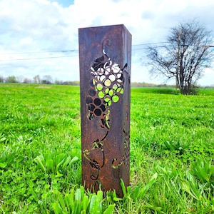 Colonnes de jardin en vigne - Décoration de jardin - Sculpture de jardin en métal - Couvercle de puits - Meubles et décoration - Couvercle de boîte utilitaire