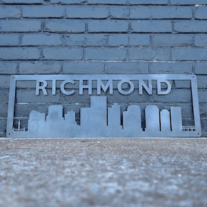 Personalized Metal Richmond Skyline Sign - Richmond, Virginia - Home Decor - Personalized Gifts - Wall Art - Home Gifts - Virginia Metal
