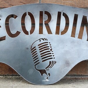 Custom Recording Sign Personalized Gifts Wall Art Wall Decor Podcast Recording Studio Microphone On Air Sign image 3